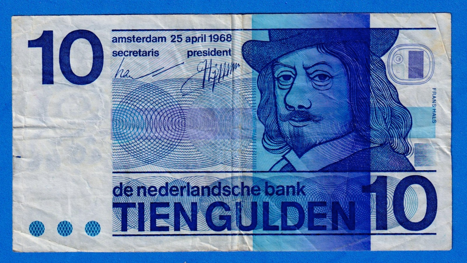 Netherlands 10 Gulden 1968  P-91b Circulated Banknote 9782735490