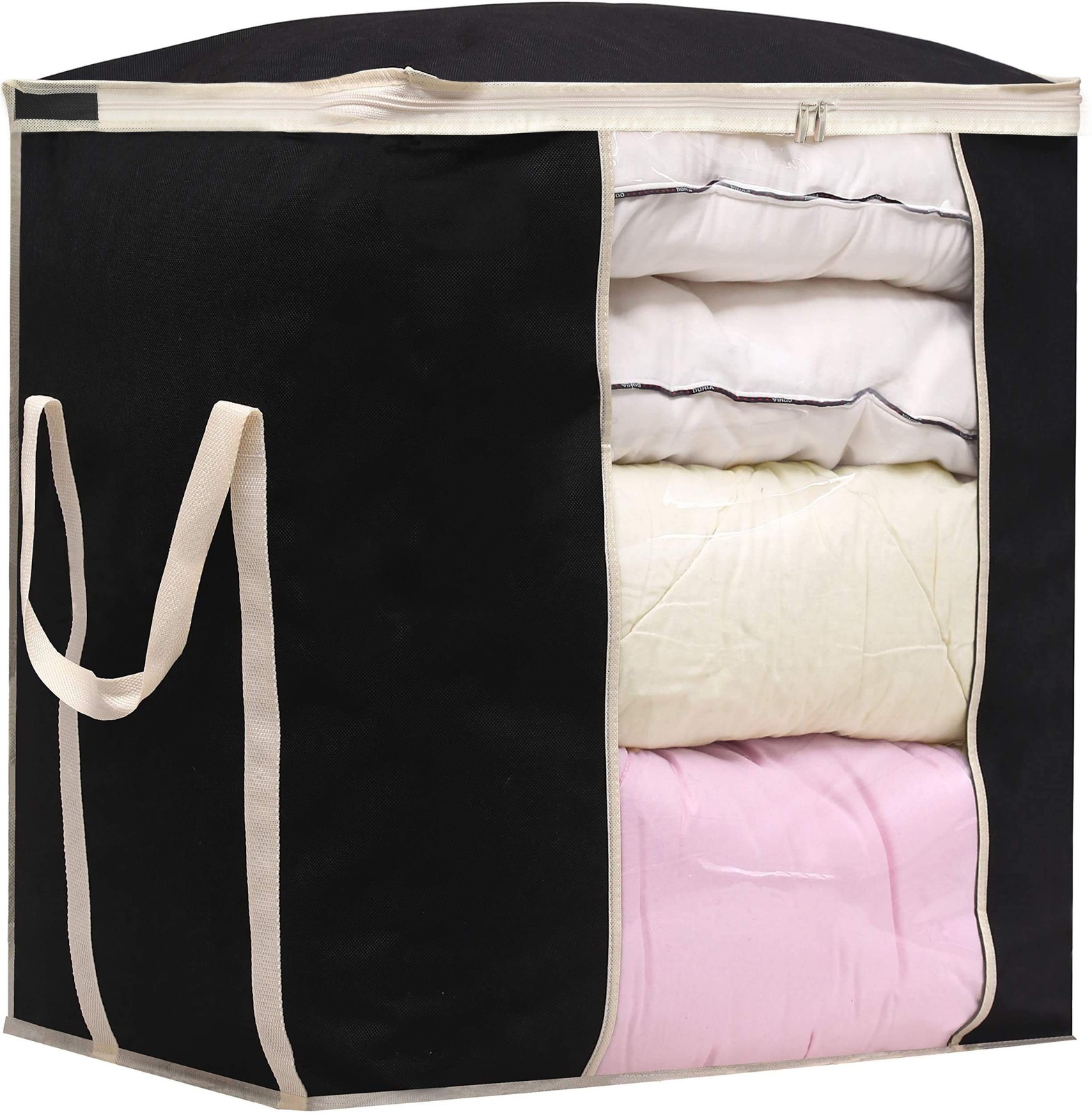 MISSLO King Comforters Storage Bag 120L for Blankets Extra large, Black