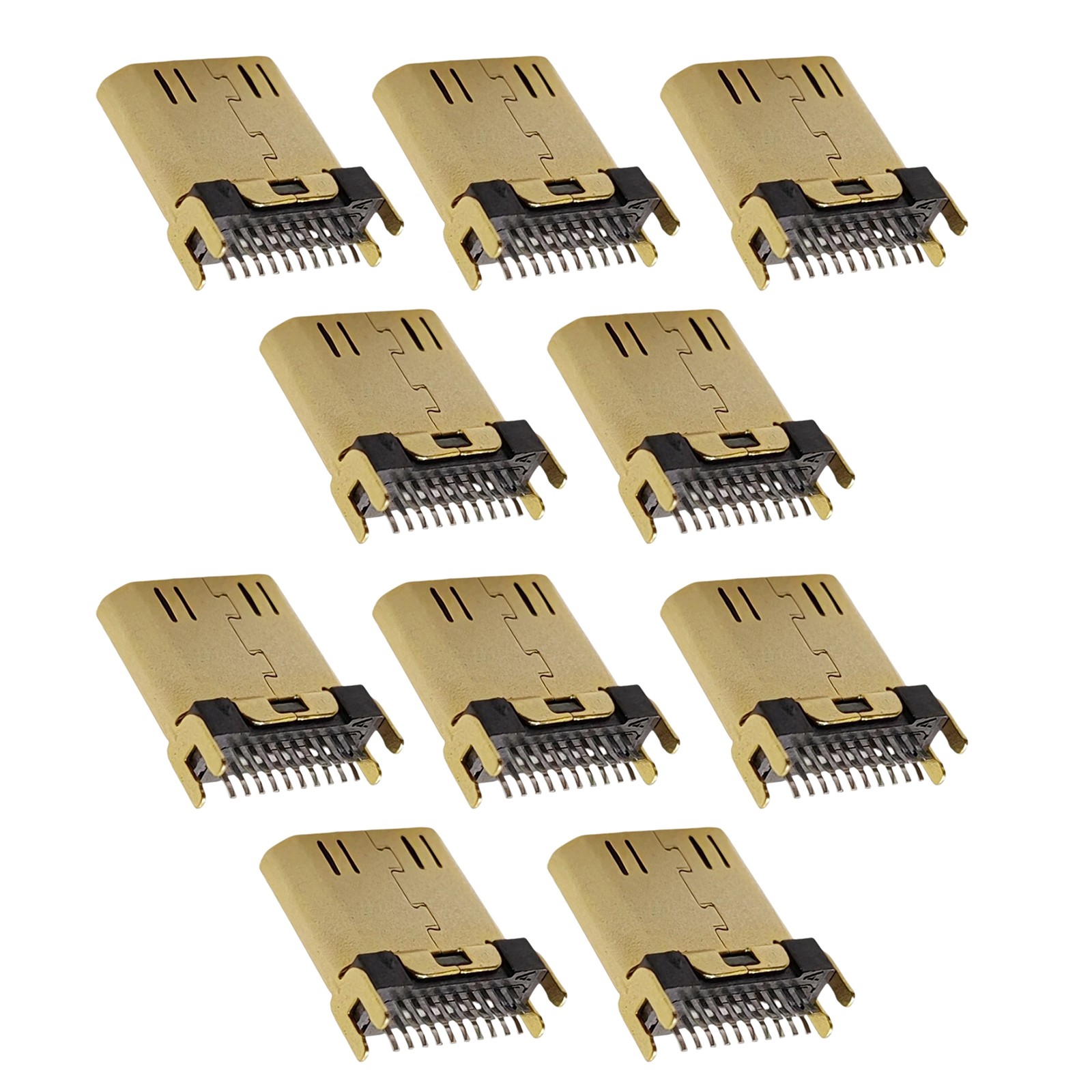10PCS MINI HDMI Male Connector Gold Plated Vertical Straight Plug Socket