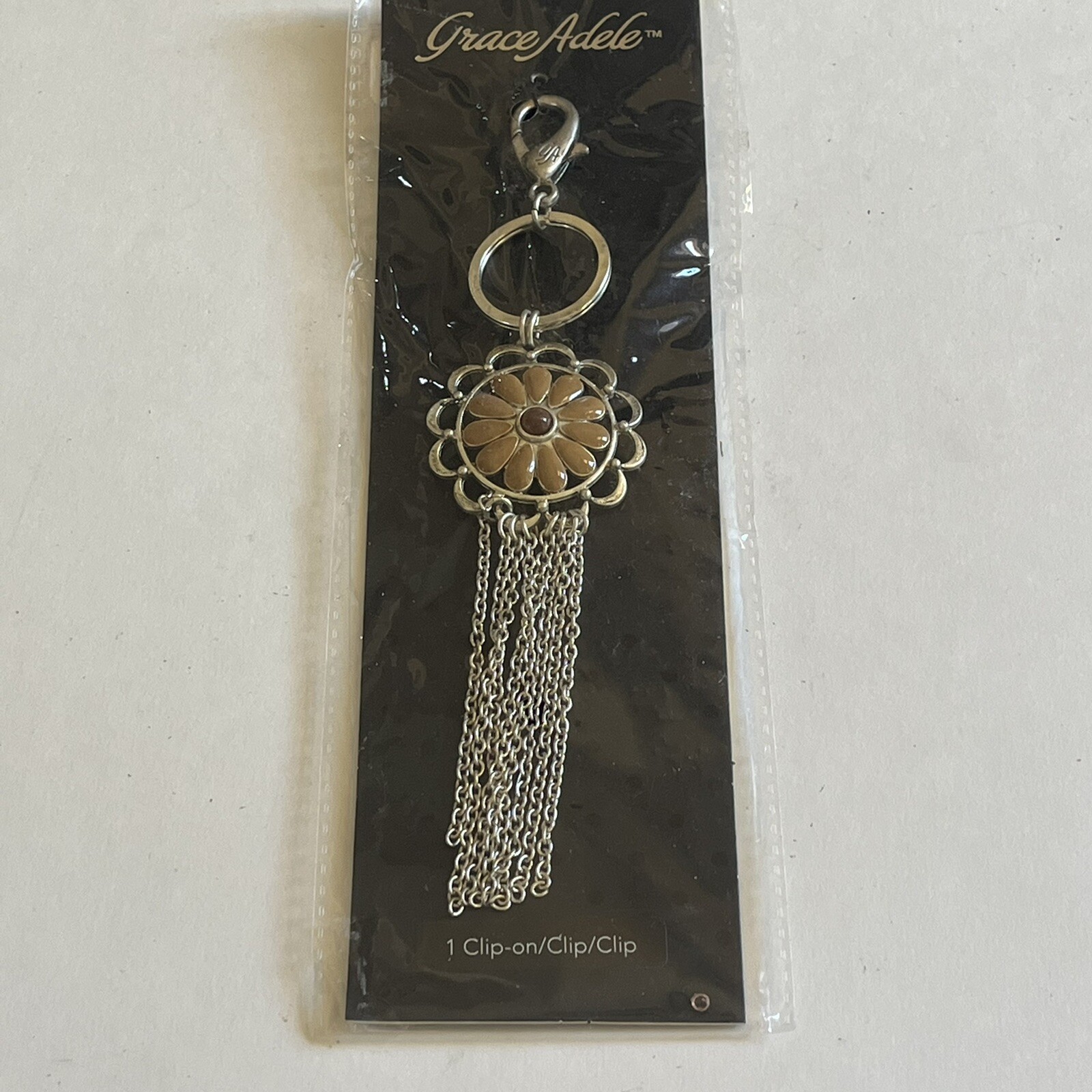 Grace Adele Daisy Sand  Purse Clip On Keychain NWT