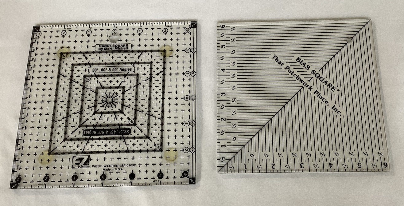 Quilting Handy Square 22.5, 45 & 90 Degree Angles AND Bias Square
