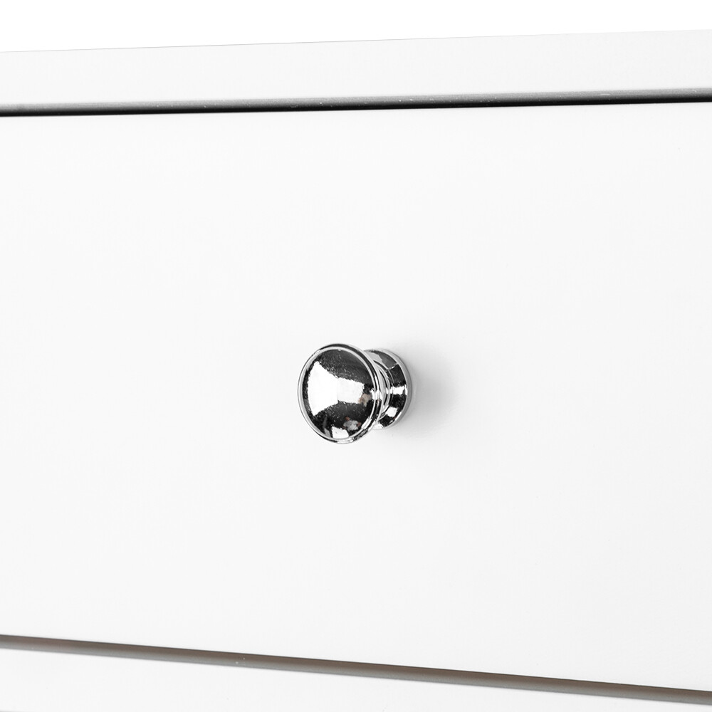 AUTOFOREVER White Paint Pull Ring Handle Single Drawer Bedside Table