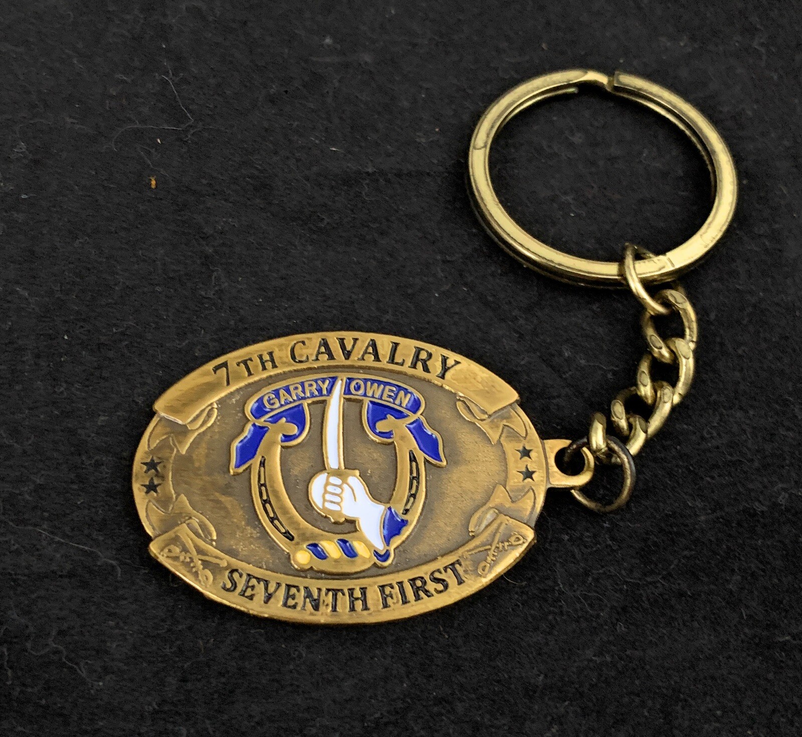 🌟US Army 7th Cavalry Regiment Brass Keychain,  7th Cav GarryOwen Keychain