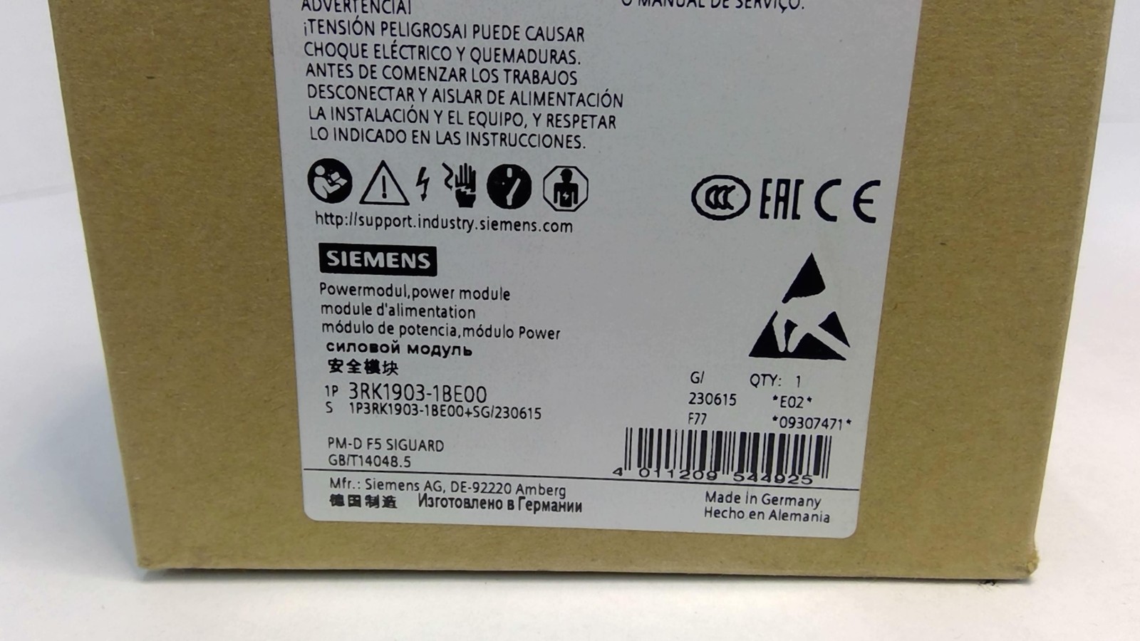 Siemens 3RK1903-1BE00 Power Module