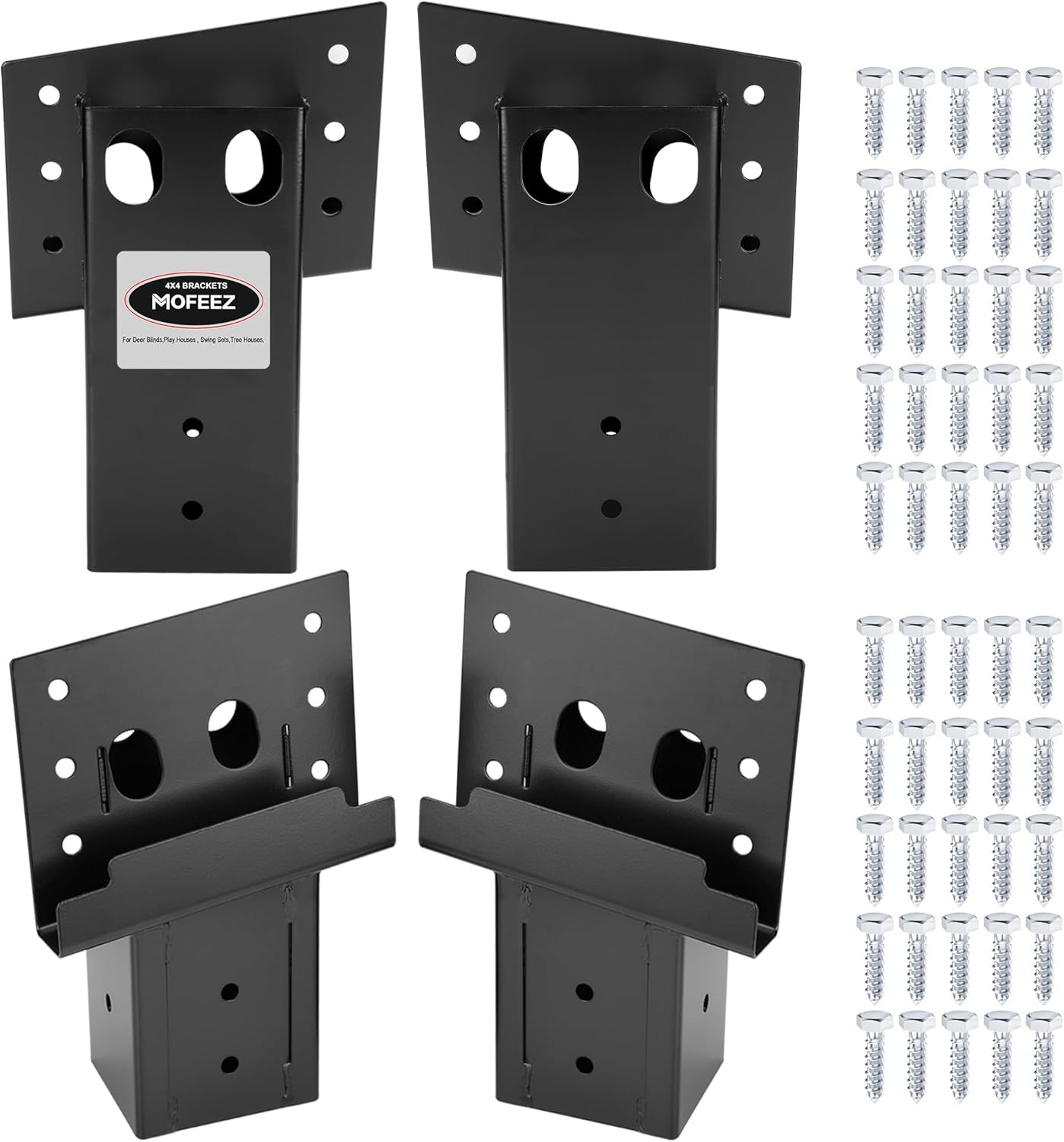 Deer Stand Brackets 4X4 with Screws, Heavy Duty Elevator Bracket with Powder Coa