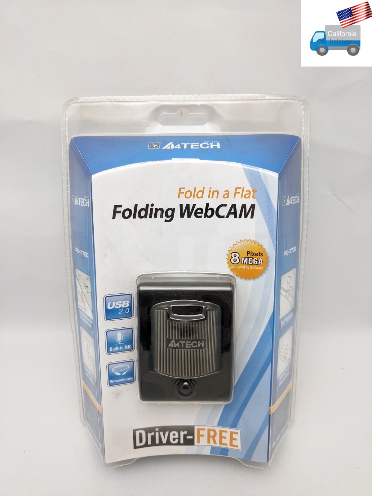 NEW A4Tech PK-770K Folding WebCAM PC Camera w/ Built-in MIC, 8.0 Megapixels