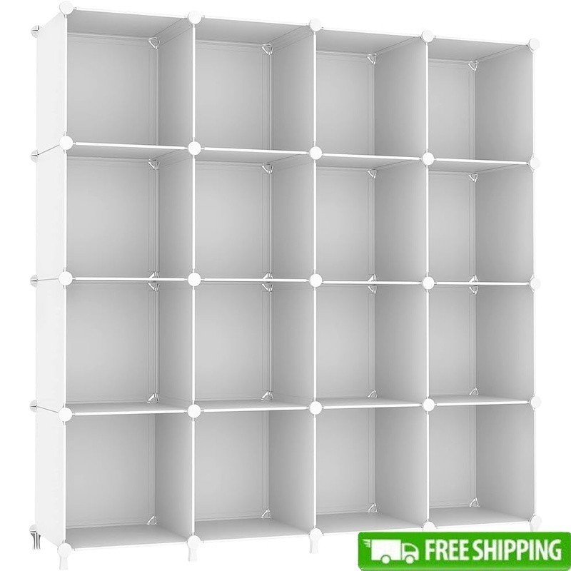 16 Cube Storage Organizer Modular Shelving Units Portable Multi-purpose Bookcase