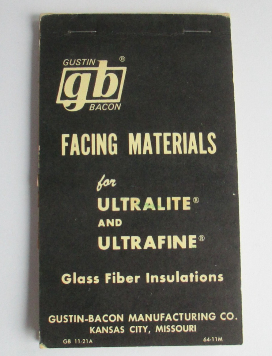 VTG Facing Materials for Ultralite Glass Fiber Insulations Brochure Booklet  B63