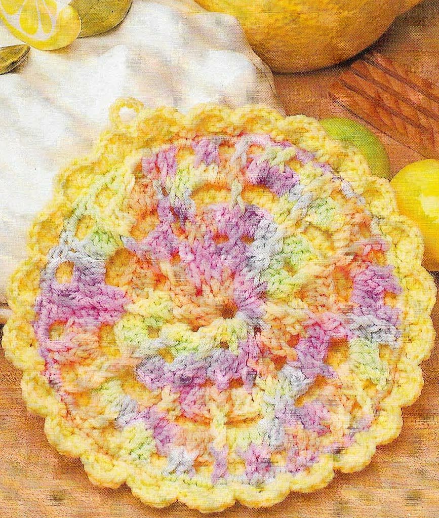 TUTTI FRUITTI POTHOLDER HOME DECOR DIGEST SIZE CROCHET PATTERN INSTRUCTIONS