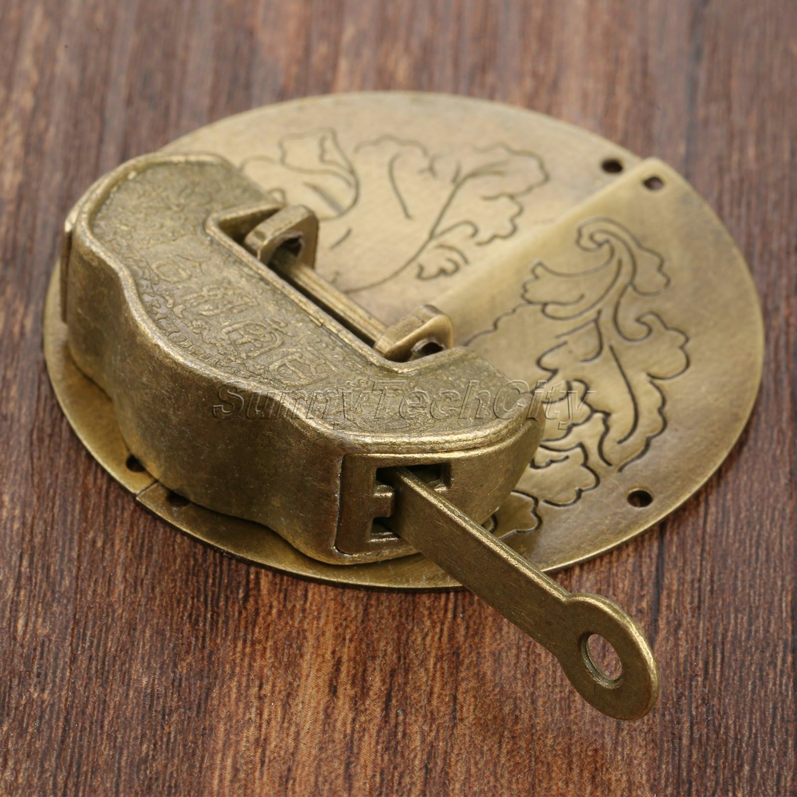 Vintage Cabinet Latches Padlock Box Closet Drawer Lock Clasp Hasp Set Hardware