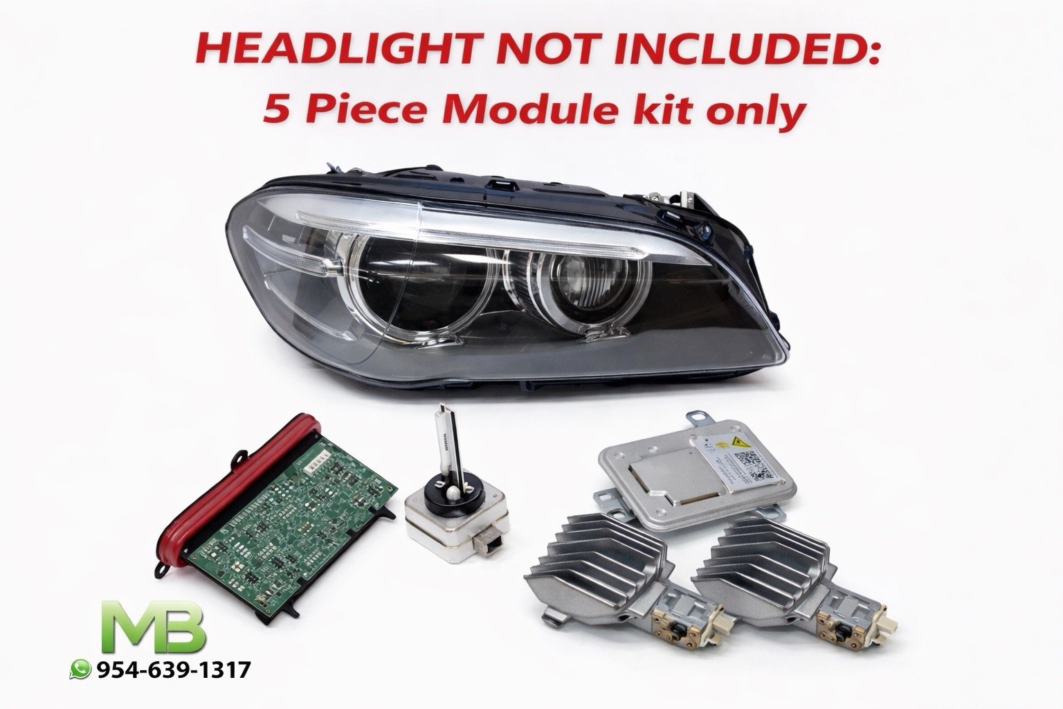 2014-2016 BMW 528 535 Right Headlight Led Module Ballast Bulb Kit 4Pc HID AFS