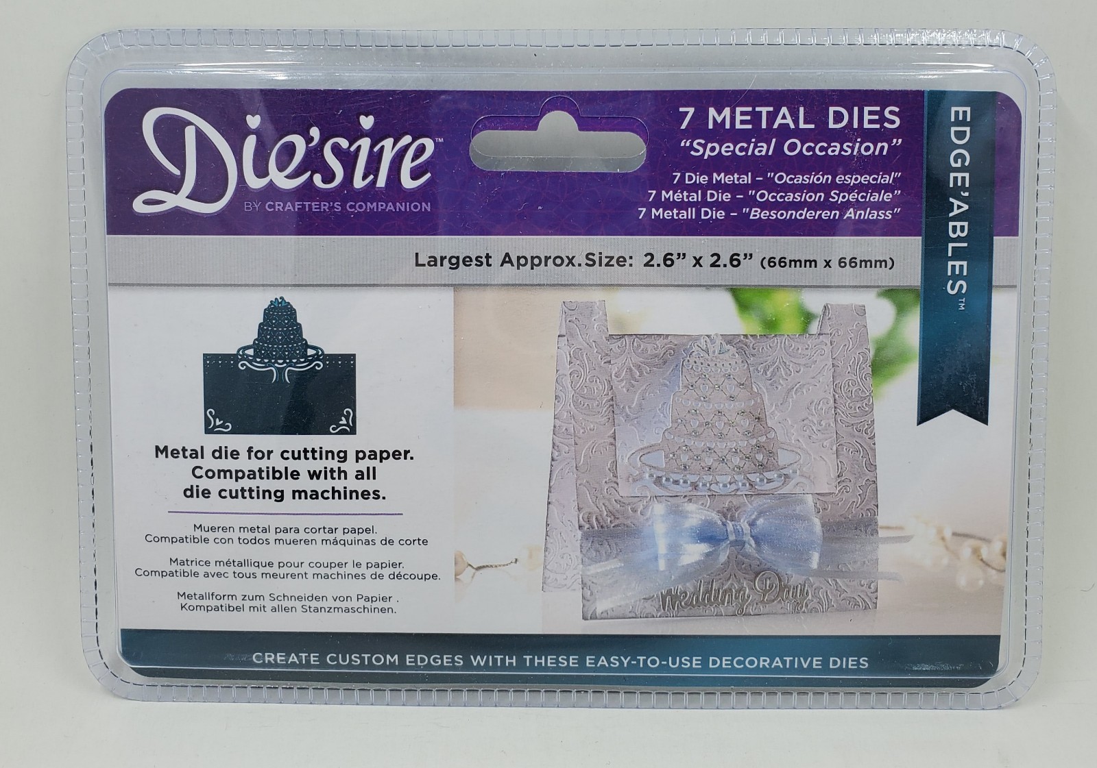 CC1 Crafters Companion Die'sire Wedding Cake Special Occasion dies New Edgeables