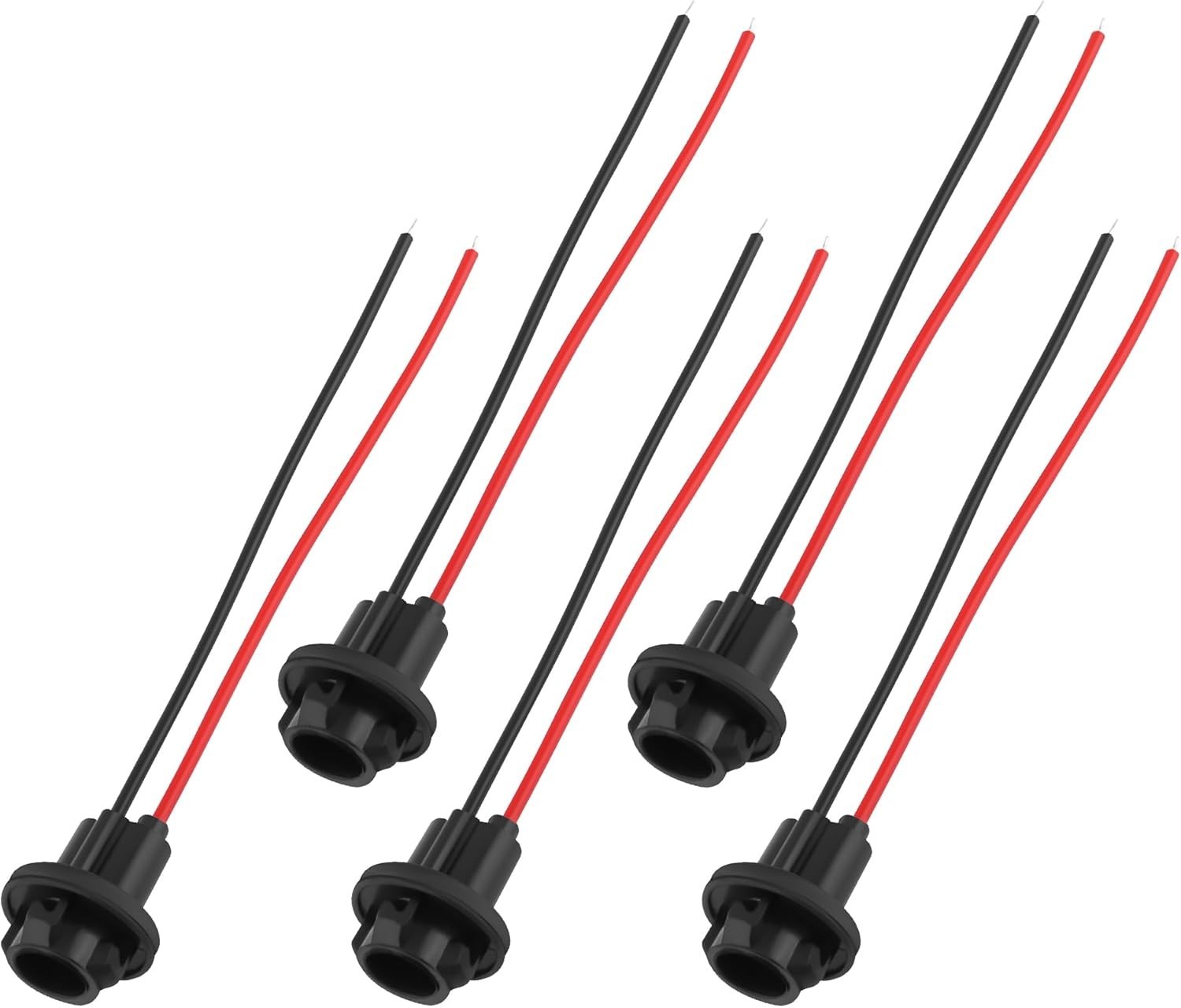 5PCS 194 Bulb Socket with Wire Pigtail,T10 Socket for 158,161,168,175,194 Lig...