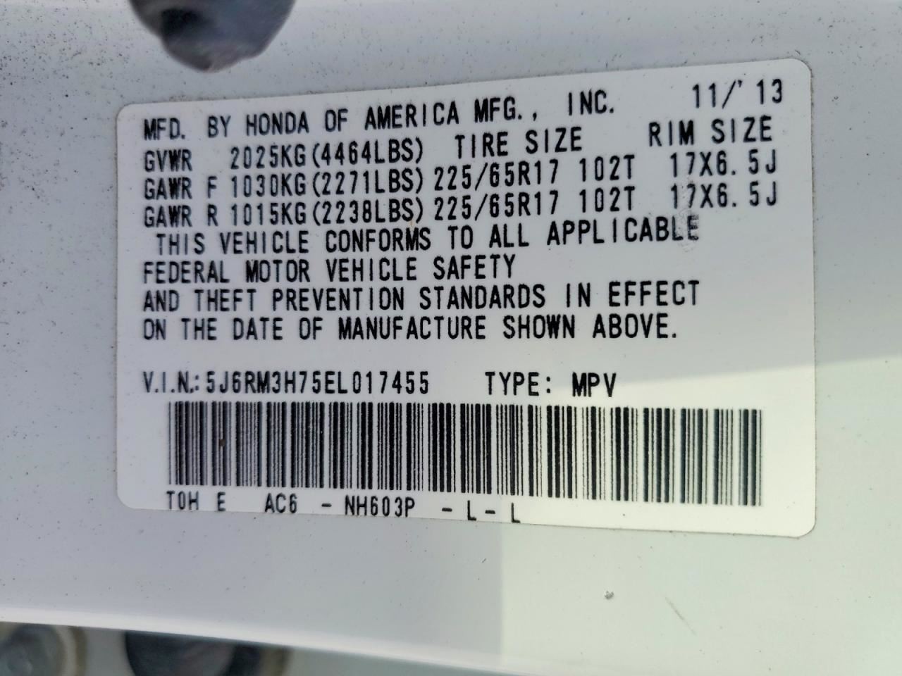 CR-V 2014 Glove Box 4993130