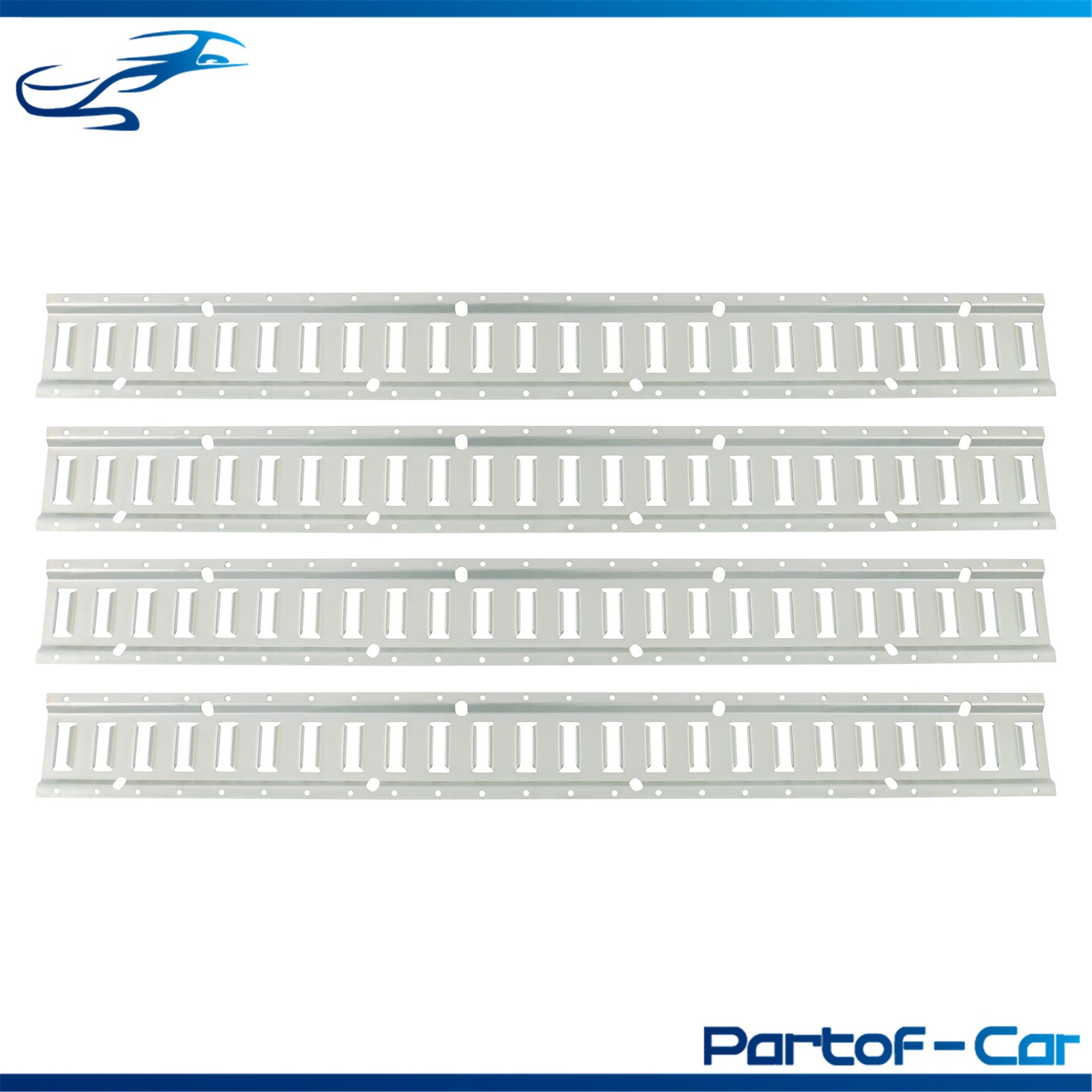 Silver 4 Pack 48" E Track Rail Sections Fit For Mounting In Trucks Trailers