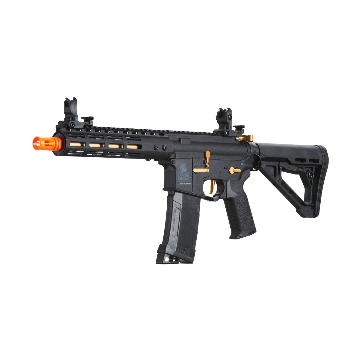 Lancer Tactical Gen 3 Archon 9" M-LOK Airsoft AEG Rifle with Delta Stock in Gold