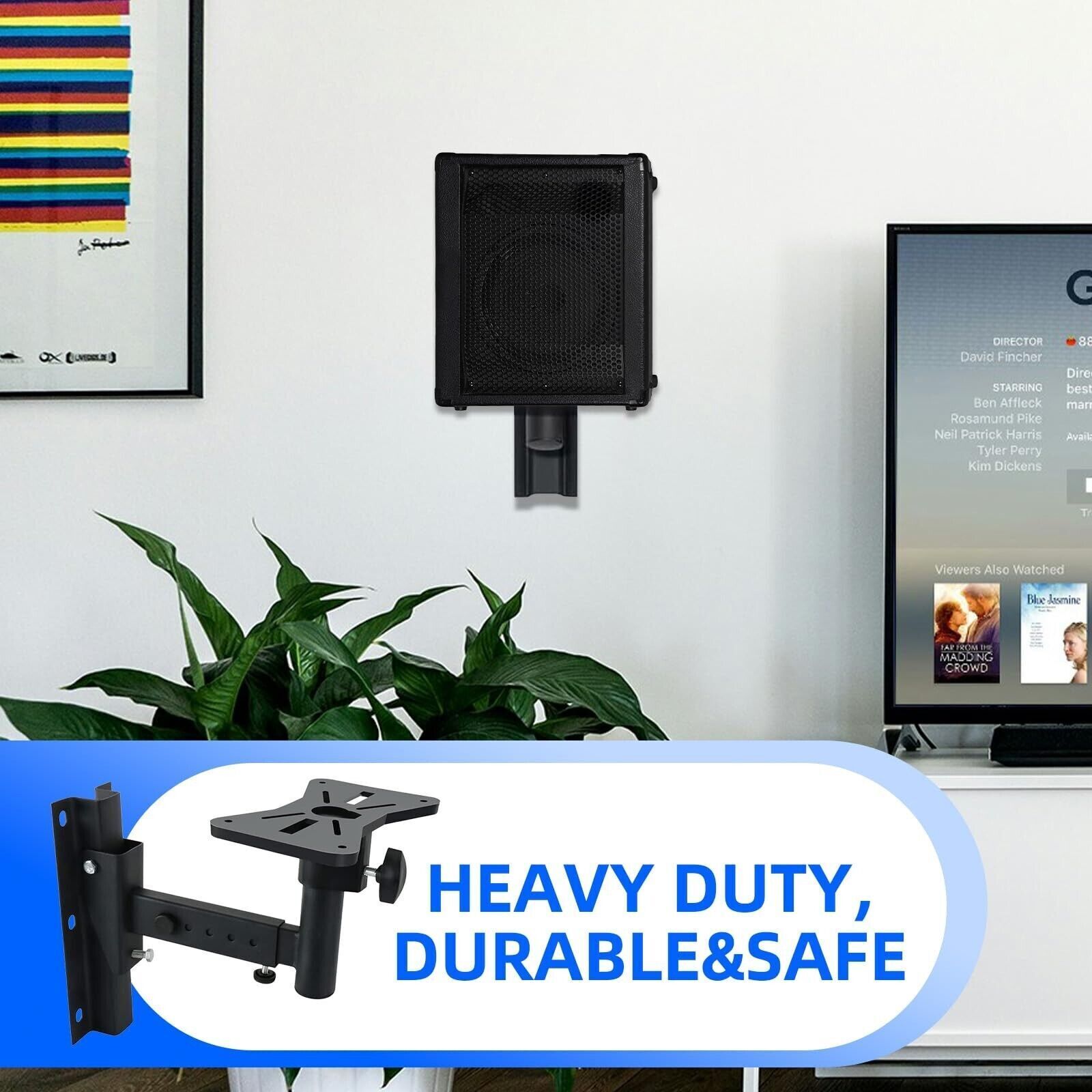 2 Pack Speaker Wall Mount 66 Lbs Universal Bookshelf Speaker Mounting Bracket
