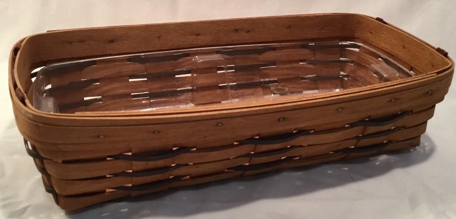 Longaberger Bread Basket 1994 Large Rectangle 14" L w/ Protector