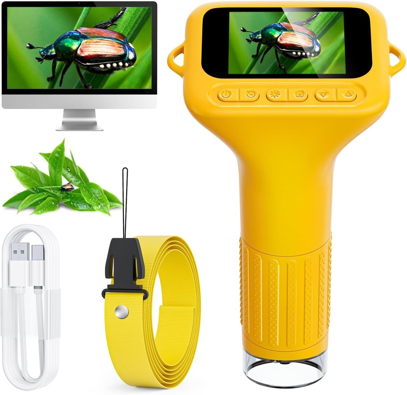 1000X Handheld Digital Microscope for Kids, Pocket Portable with 2" IPS Screen