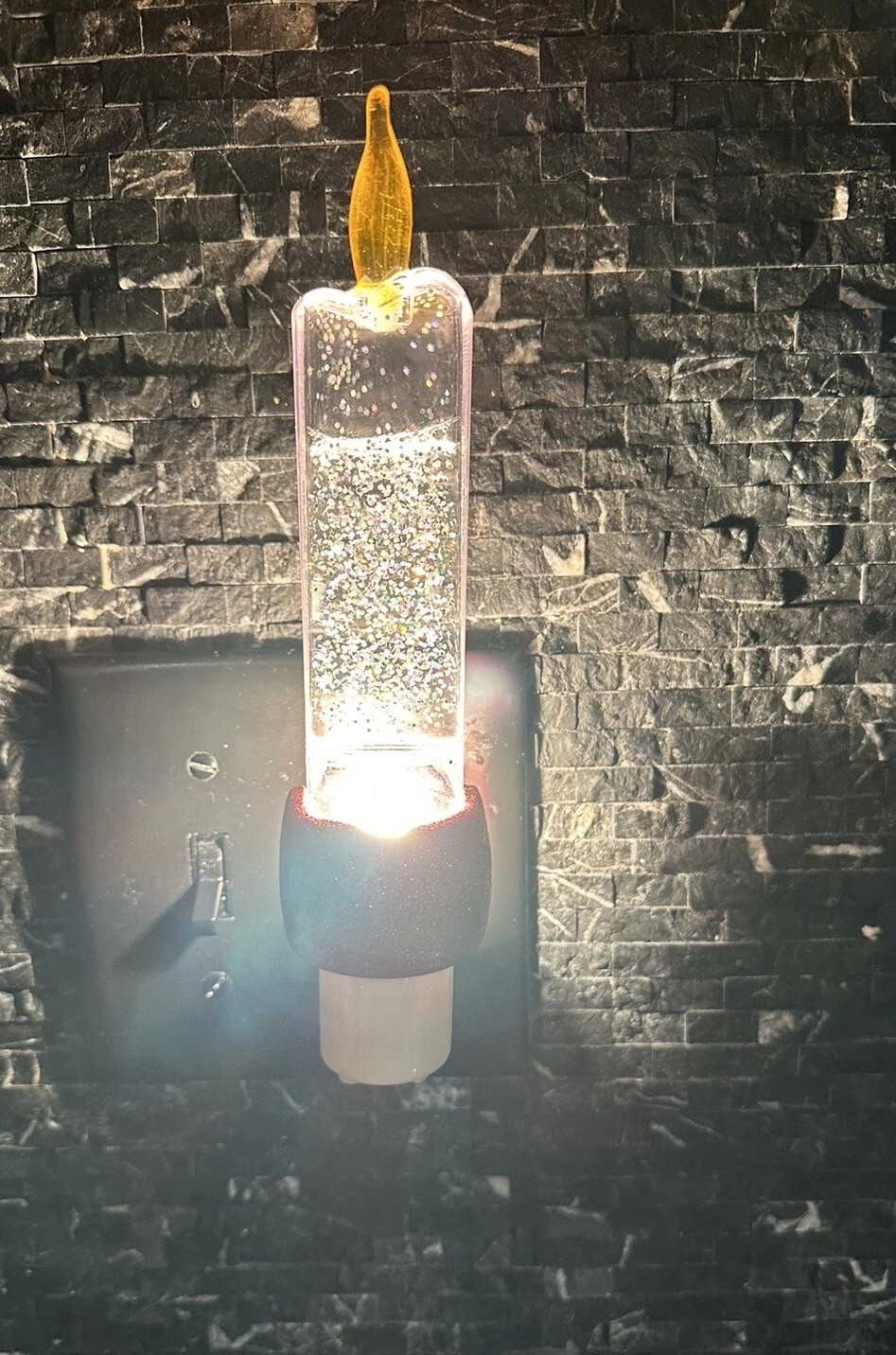 Acrylic Glitter Candle Night Light Christmas Decor Seasons Of Cannon Falls