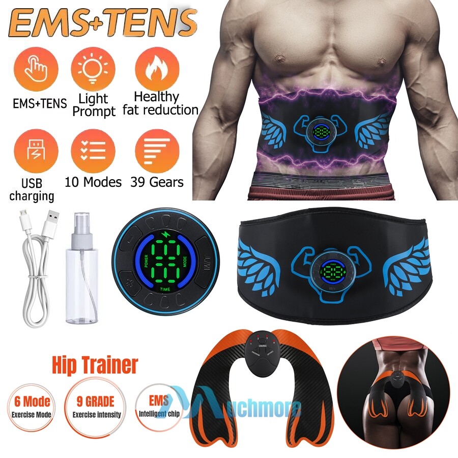 EMS Abdominal ABS Fit Muscle Stimulater 39 Gears Fitness Workout Belt Butt Lift
