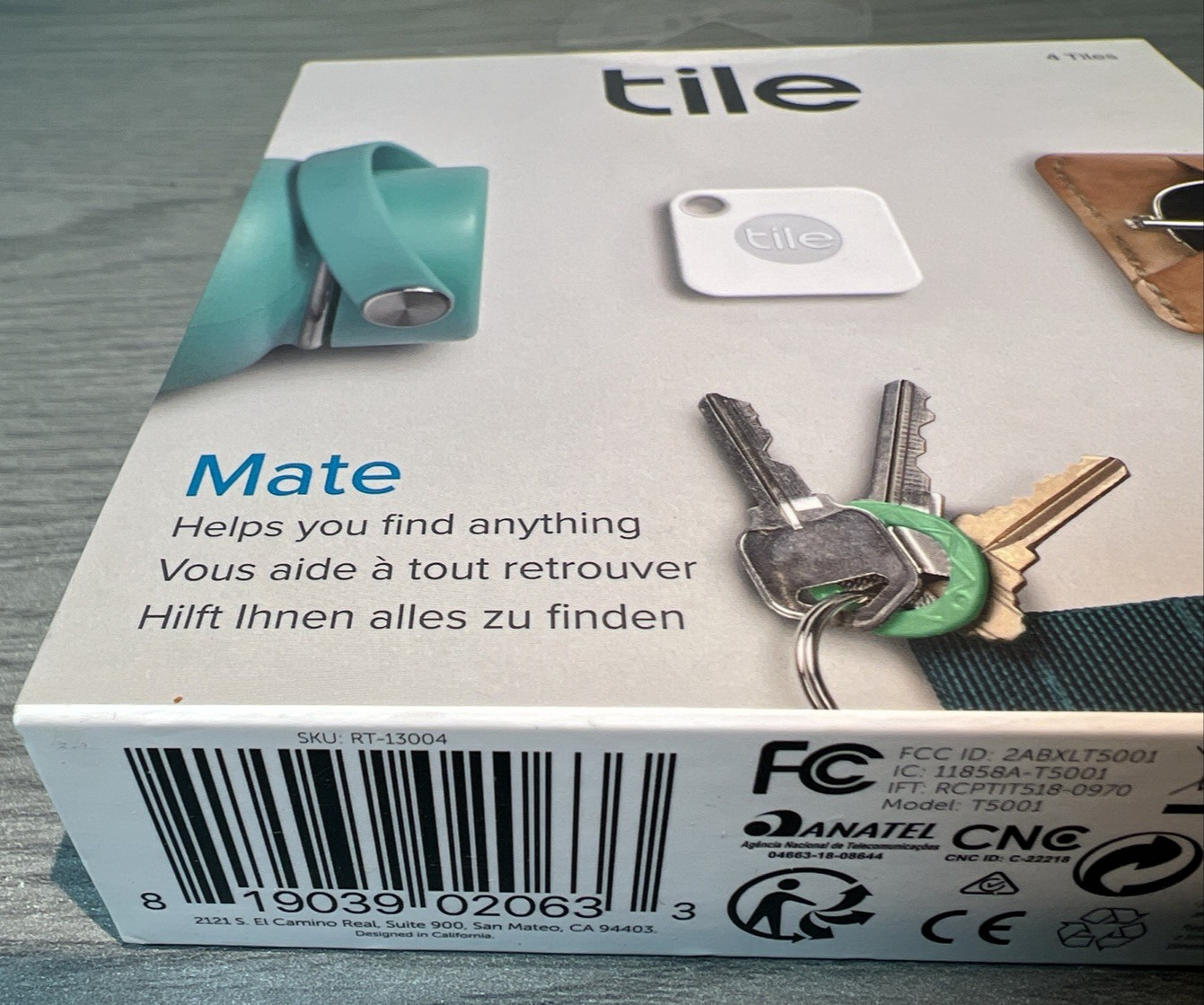 Tile Bluetooth Tracker 4 Pack (RT-13004) (T5001) - "Helps Find Anything" SEALED!