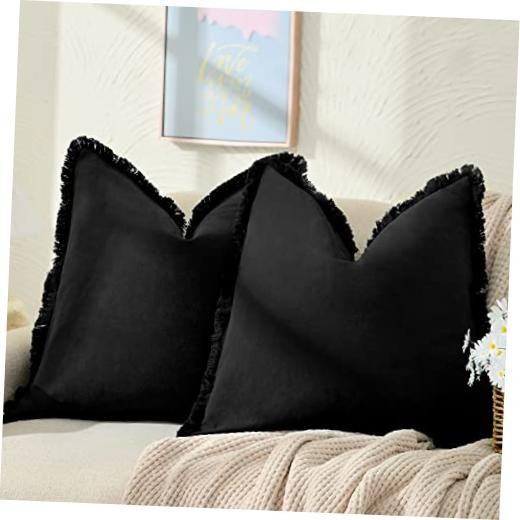 Pillow Covers 26x26 Set of 2 Throw Pillow Covers 26" x 26" (Pack of 2) Black