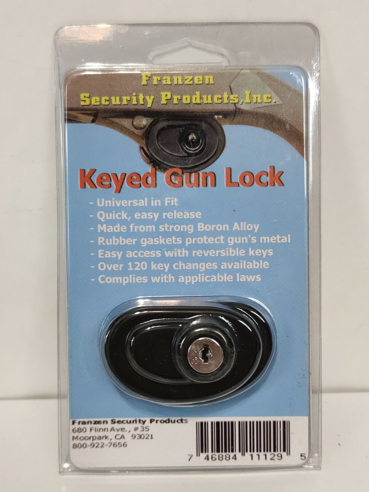 Gun Lock Trigger Lock Franzen Security Products Firearm Keyed Brand New