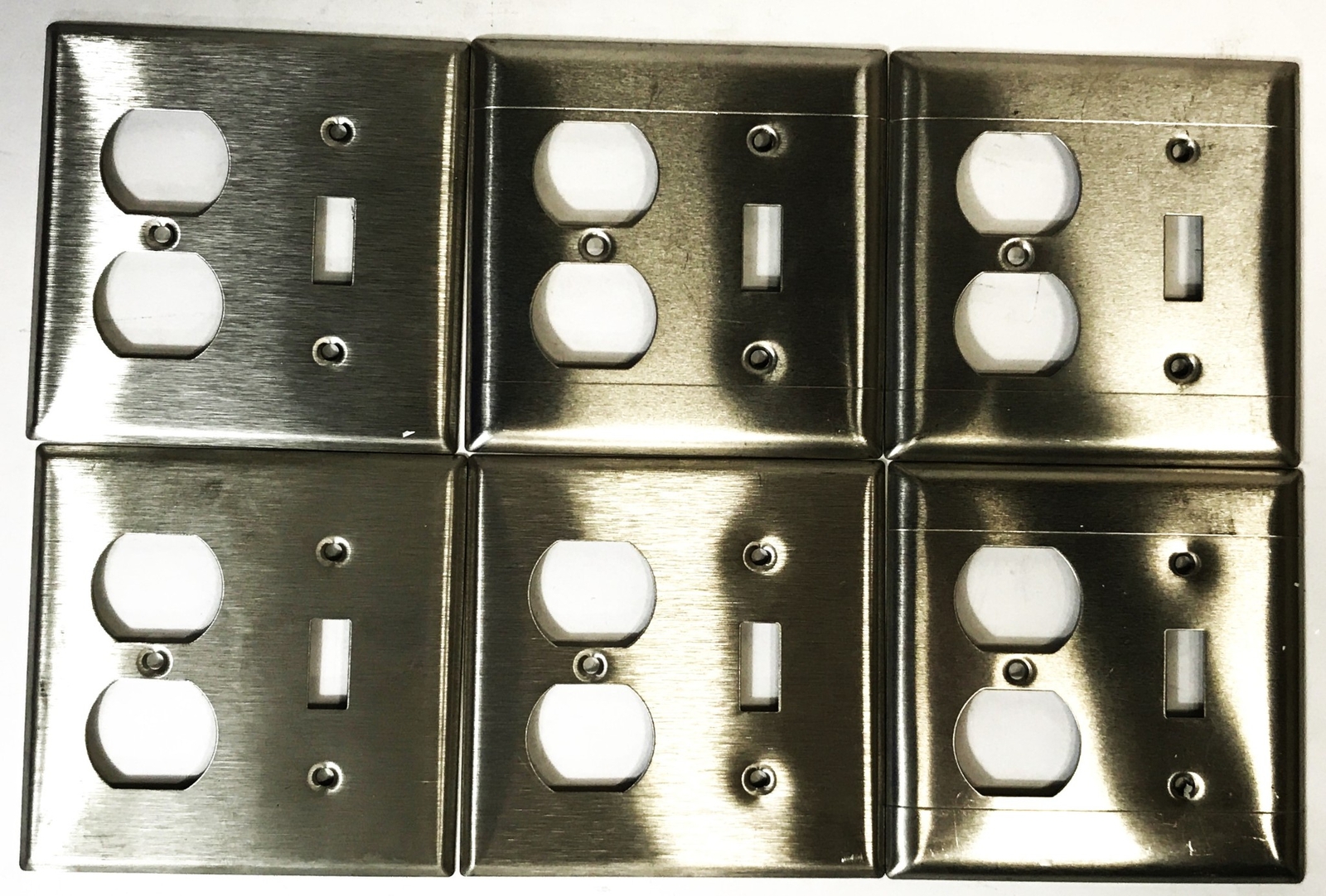 Sierra 2-Gang 3-Hole Stainless Steel Wall Plate 84005 [Lot of 6] NOS