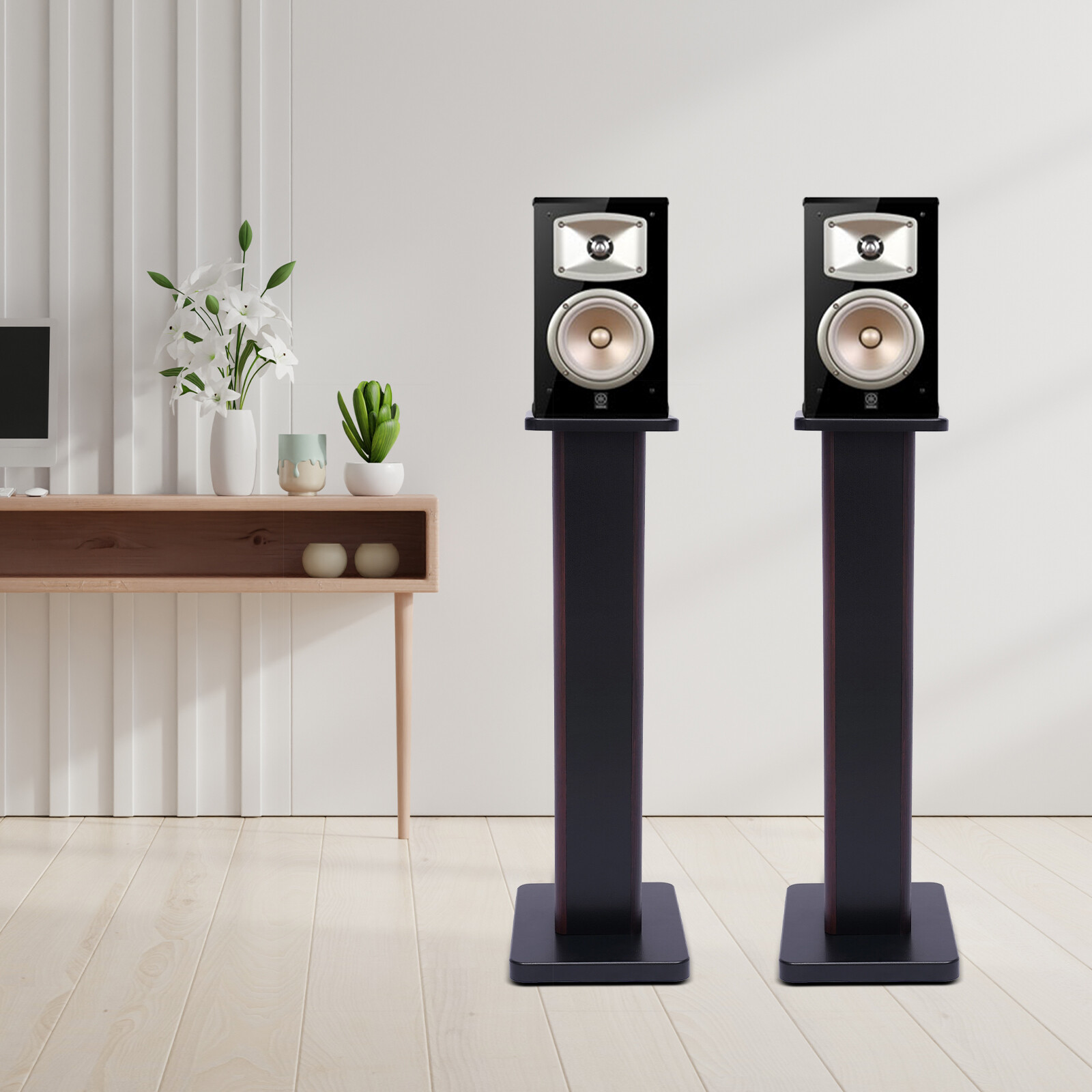 1 Pair Universal Wood Design Speaker Stands, Premium Surround Sound Home Theater