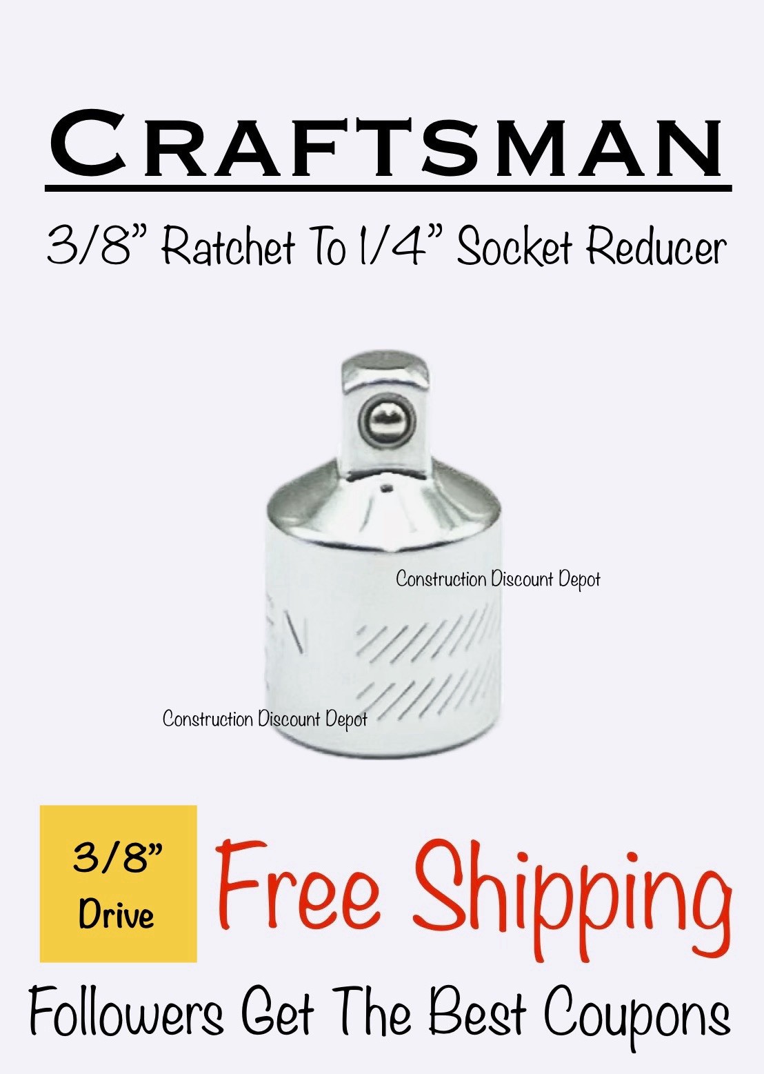 New Craftsman 3/8" Drive 1/4" Socket Adapter Reducer CMMT99292