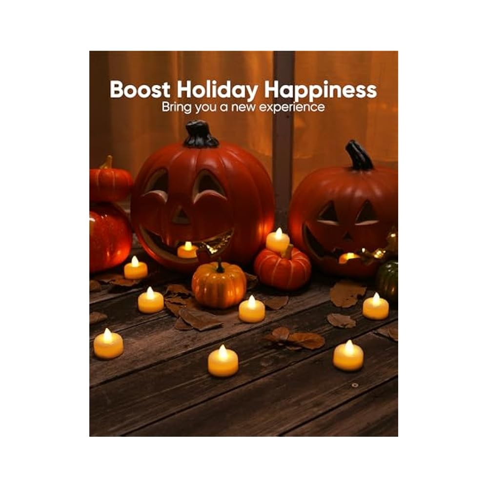 Warm White LED Candles, 12 Pack, Battery Powered, Windproof & Realistic Flame