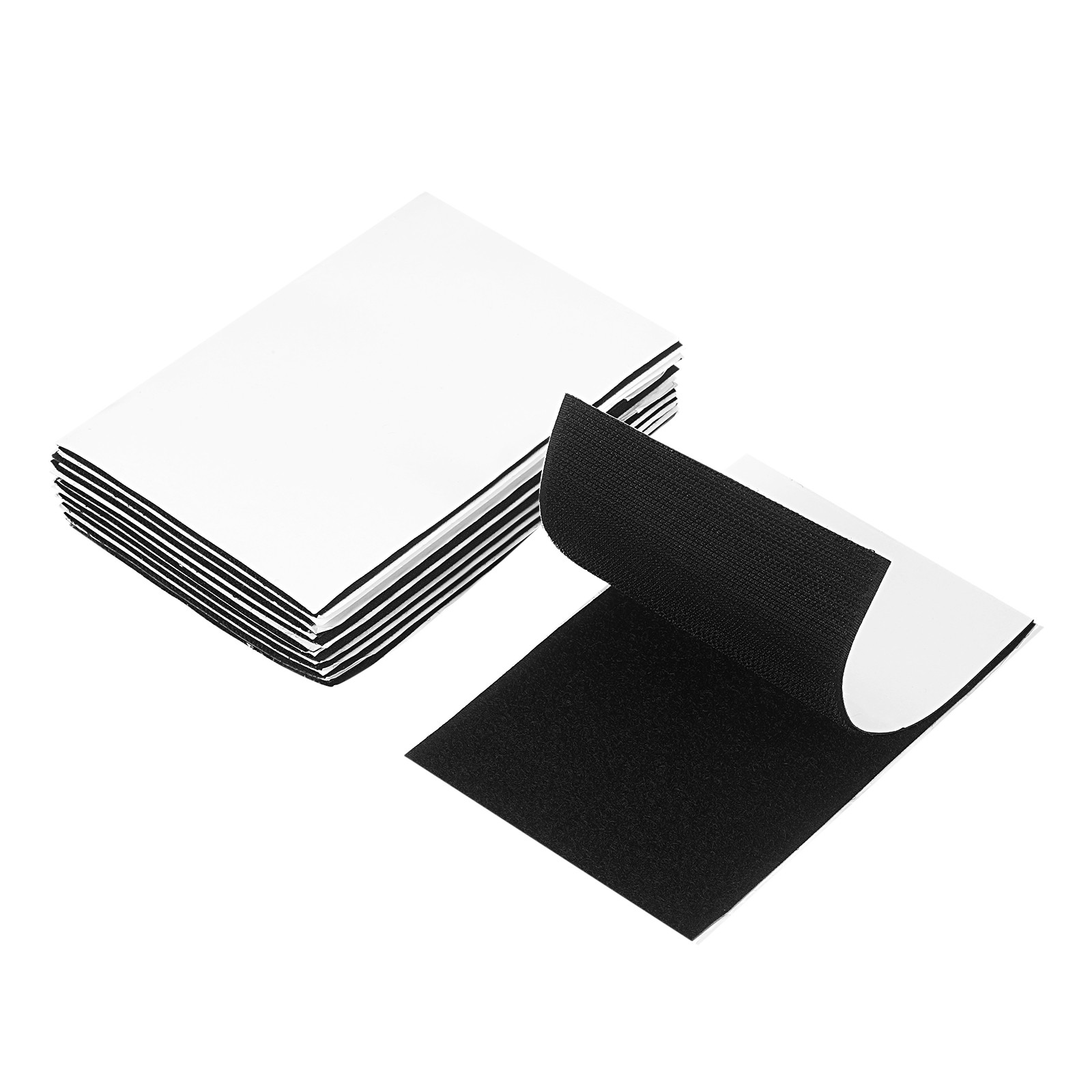 10 Pcs 6 x 4 Inch Hook and Loop Tape with Adhesive for Home Office, Black