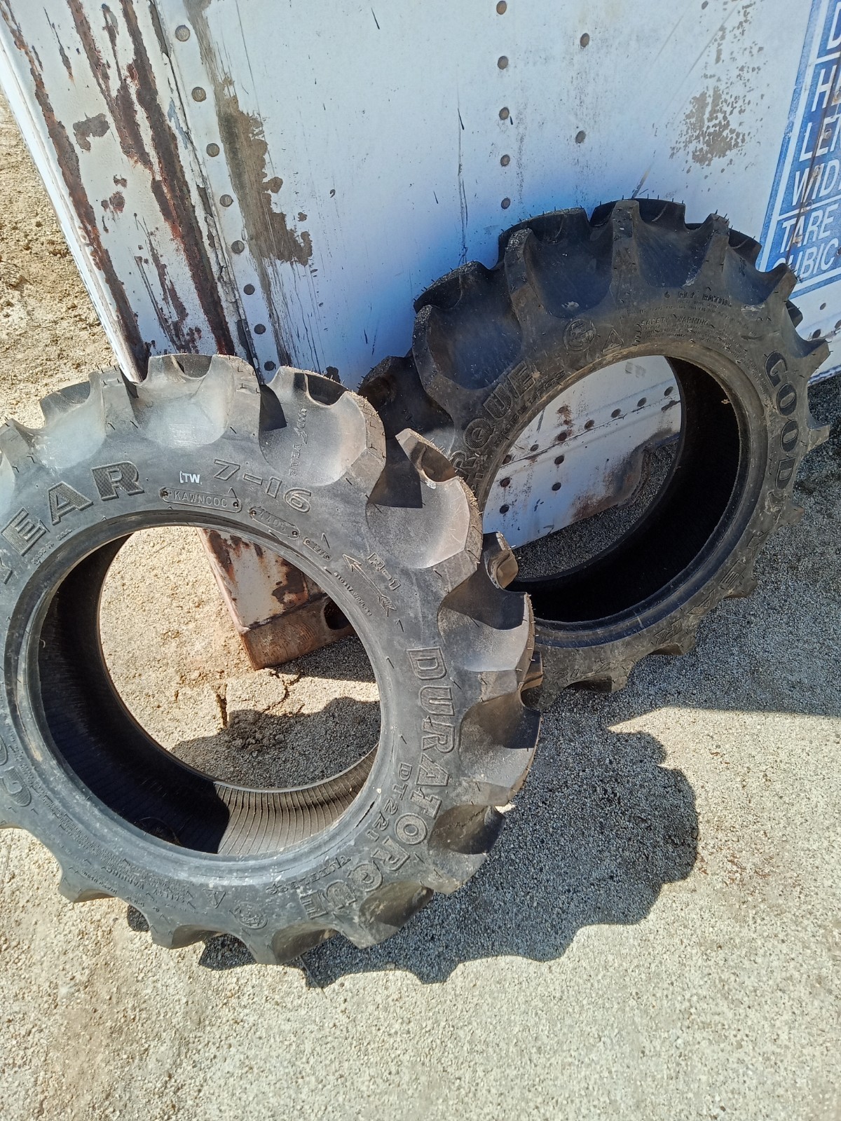 2 Goodyear 7-16 Duratorque DT221 tractor tires-BRAND NEW