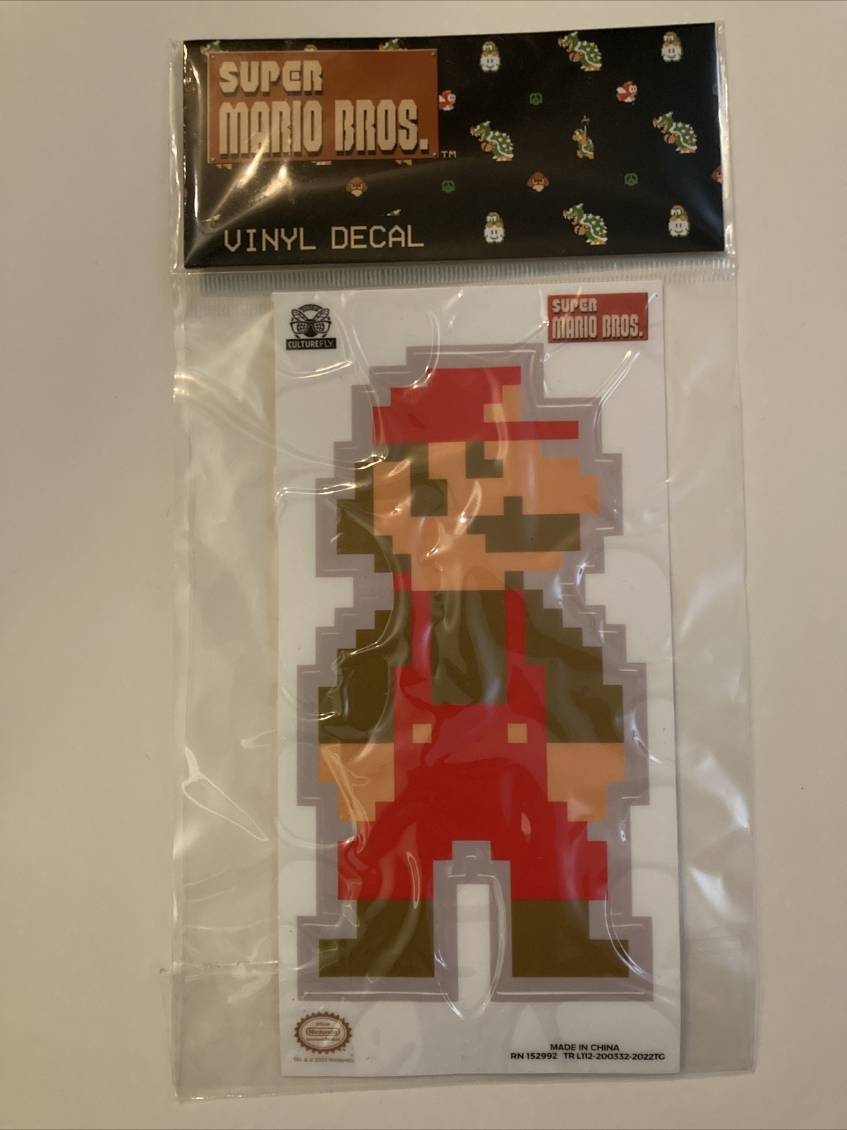 Super Mario Bros. 8-Bit Mario Vinyl Decal 5.25" Culturefly Nintendo Licensed