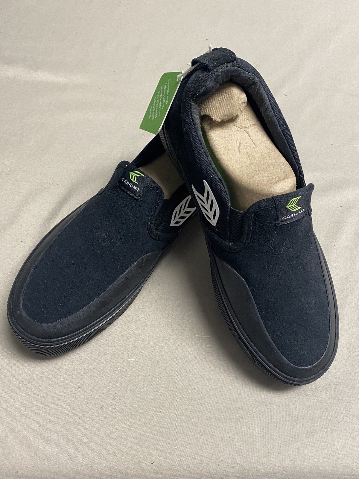 Cariuma Slip-On Pro Skate Sneakers Mens 5 Womens 6.5 Black Suede Skateboarding