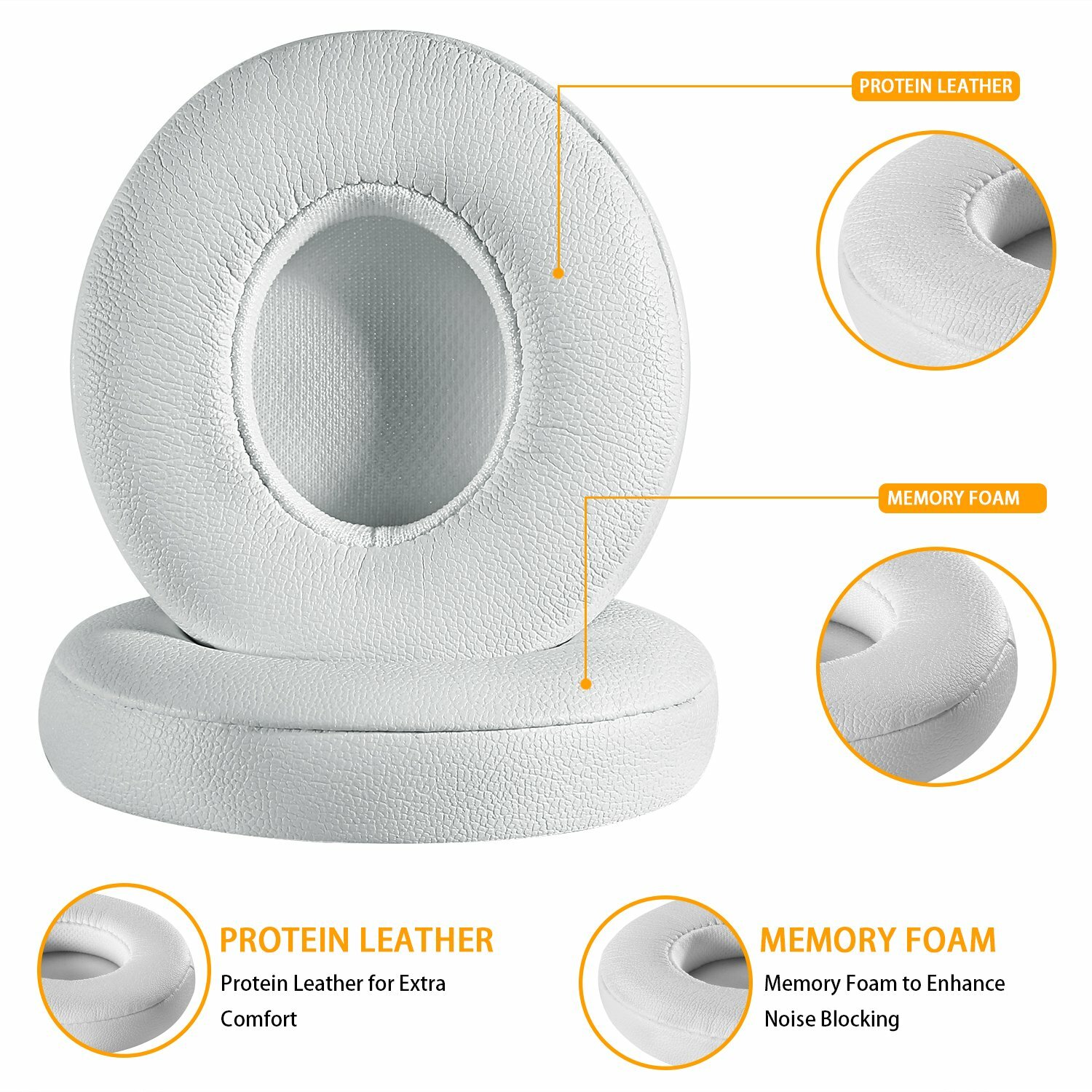 Ear Pads Cushions For Beats By Dre SOLO 2 3 WIRELESS Headphones White