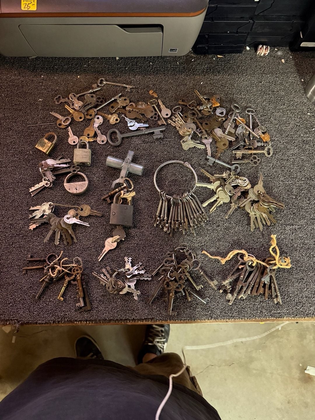 Large Collection of Vintage Antique Skeleton Keys, Padlocks, and Multi-Tool Keyr