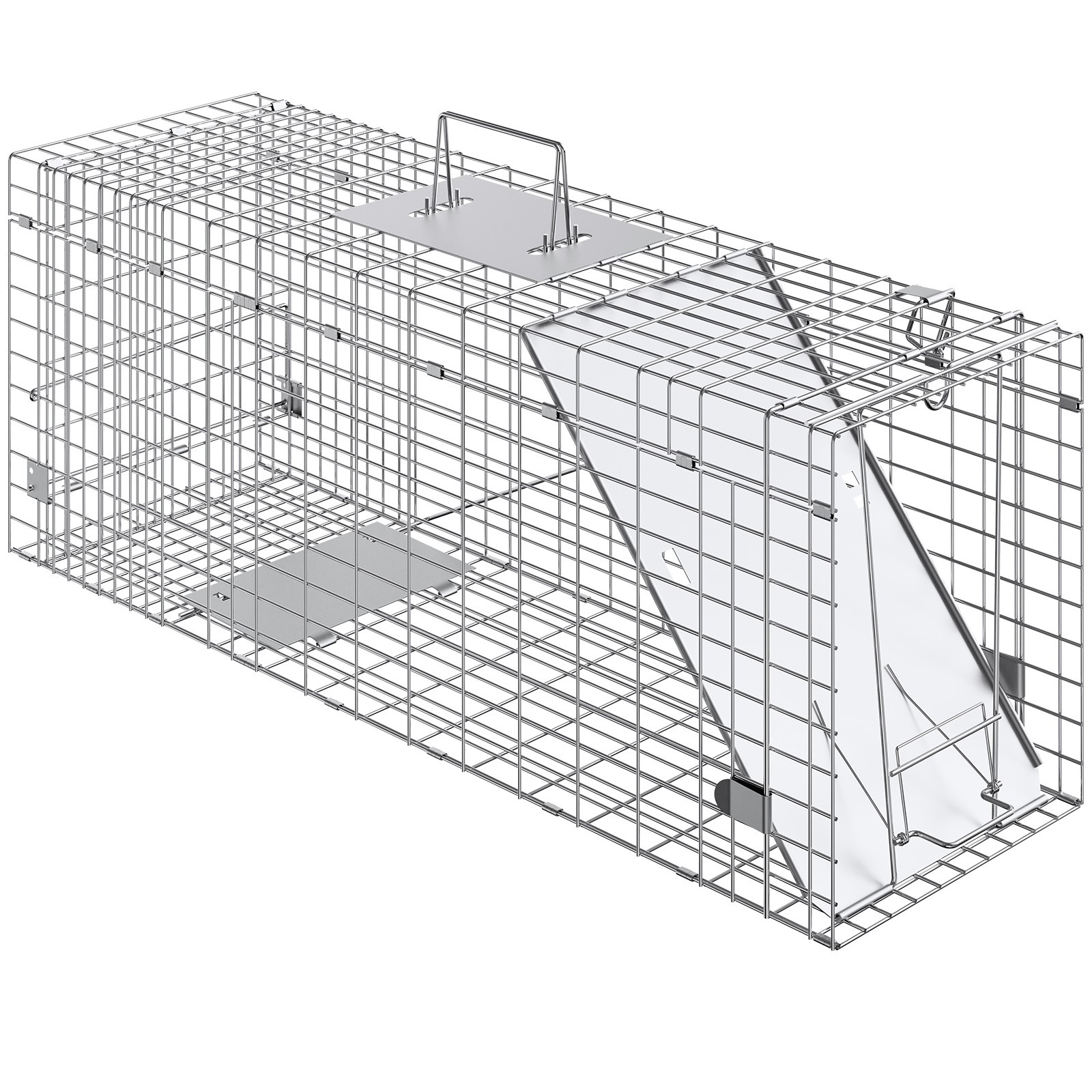 VEVOR Live Animal Cage Trap 31" x 10" x 12" Humane Cat Trap Cats Squirrels Mouse