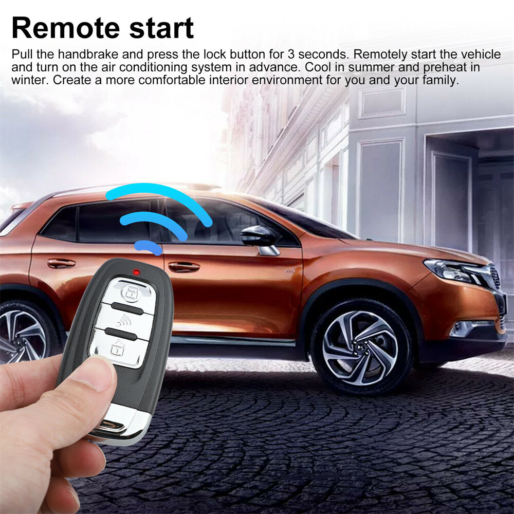 Car Keyless Entry Engine Start Alarm System Kit Push Button Remote Start Stop