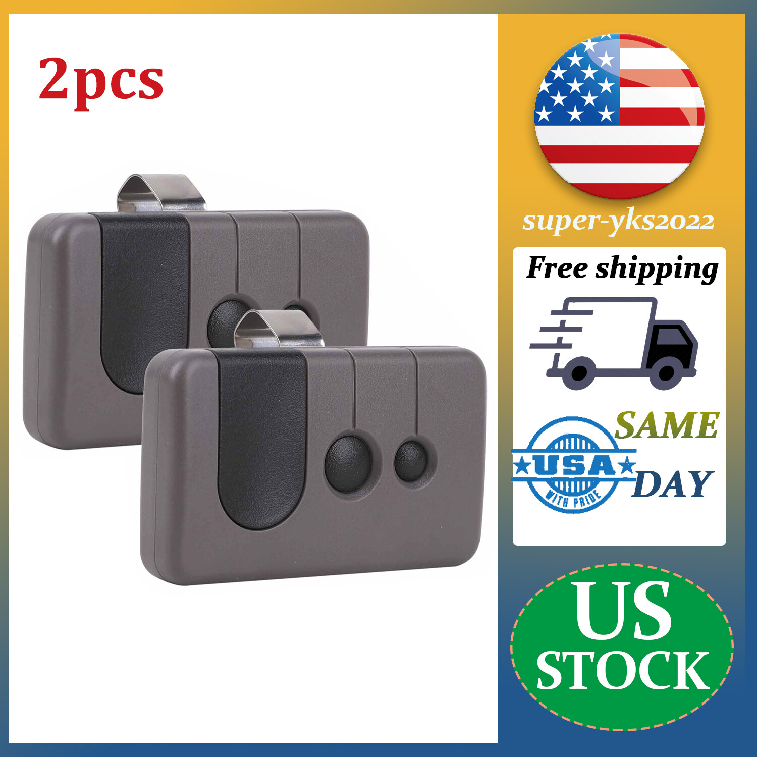 2×For Sears Craftsman Garage Door Opener Remote Control 139.53753 HBW2028 315MHZ