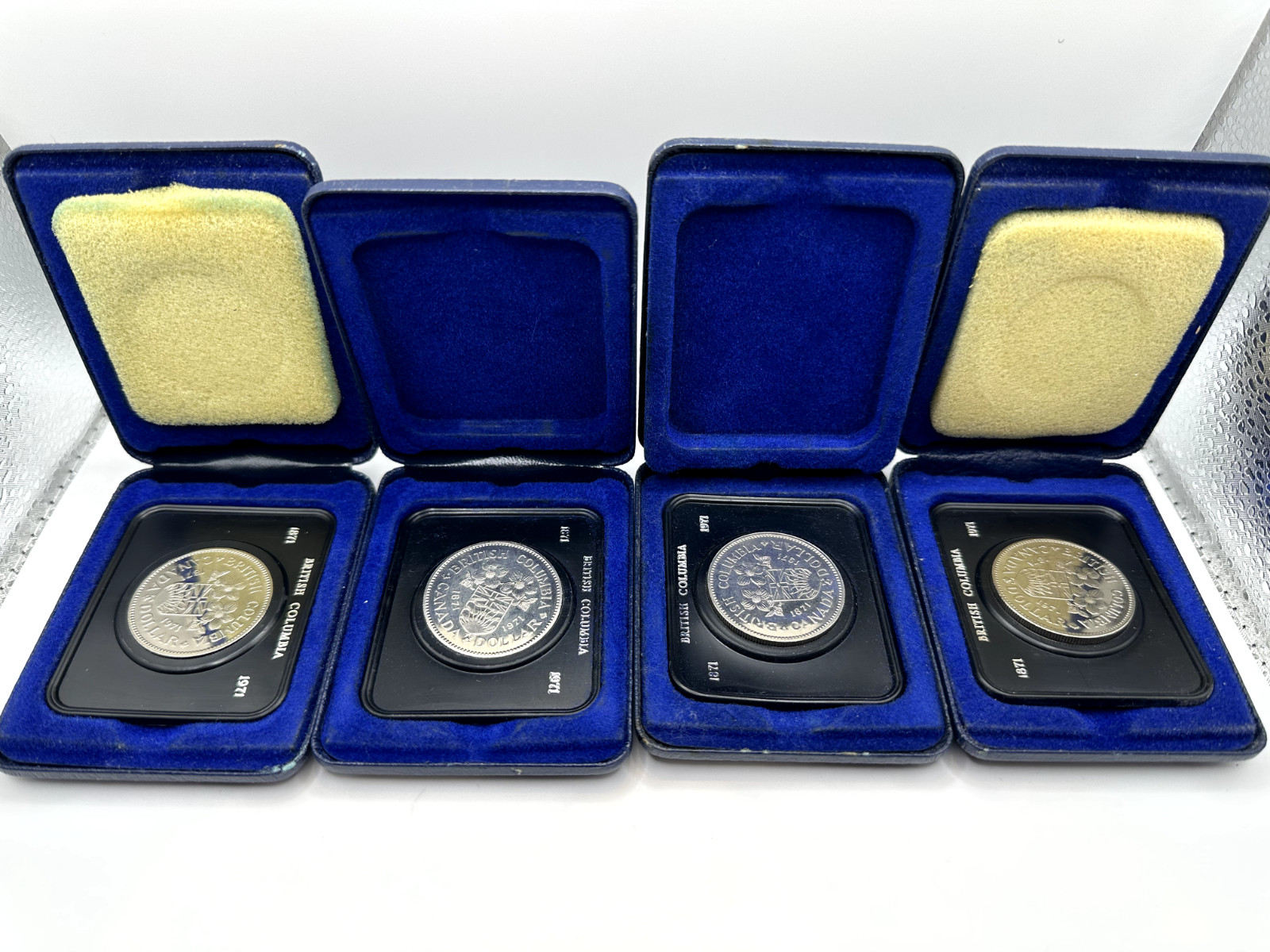 1971 Canada 1 Dollar British Columbia -  Lot of 4, in cases