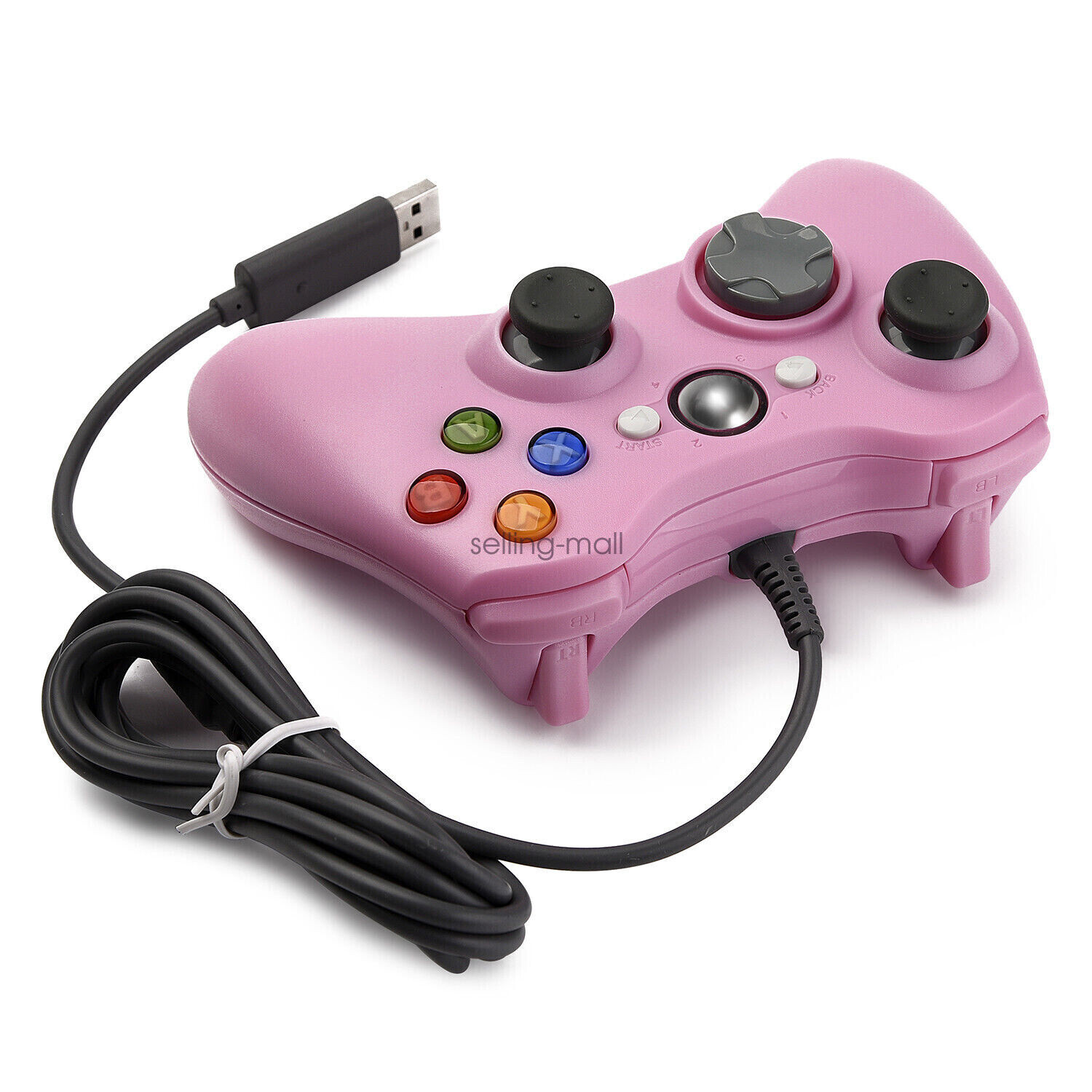 USB Wired Xbox 360 Controller Gamepad For Xbox 360 PC Windows 11 10 8 7 XP PINK