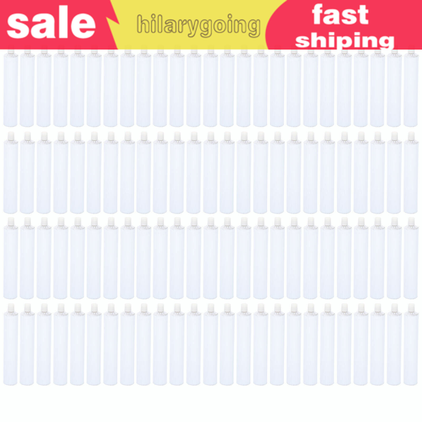 100pcs Portable 100ml Aluminum Empty Toothpaste Tubes With Needle Cap White USA