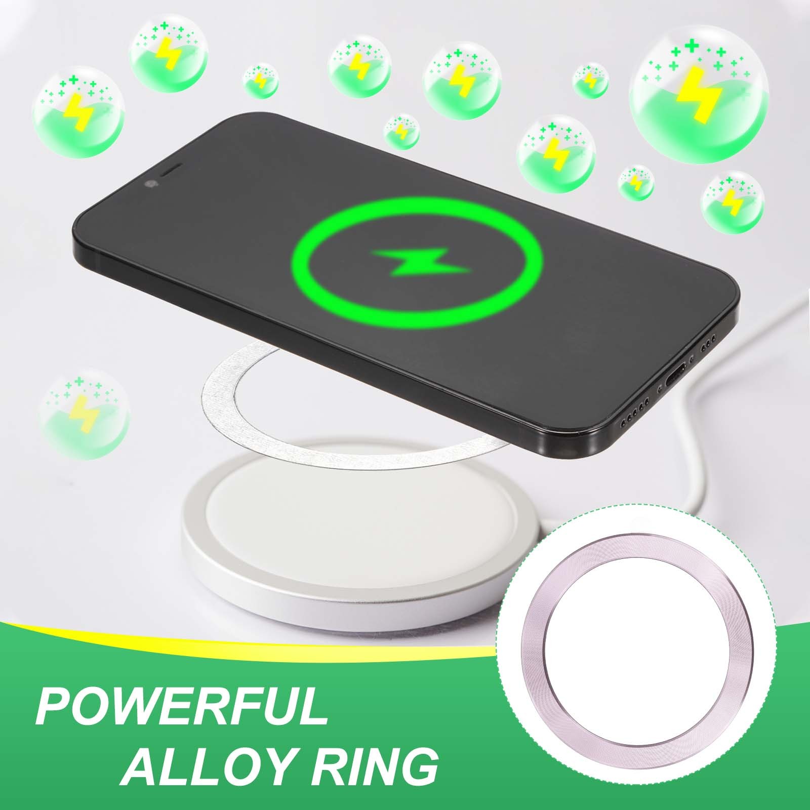 Universal CD Stripe Magnetic Adapter Ring, 4 Pcs Sticker Ring, Pink