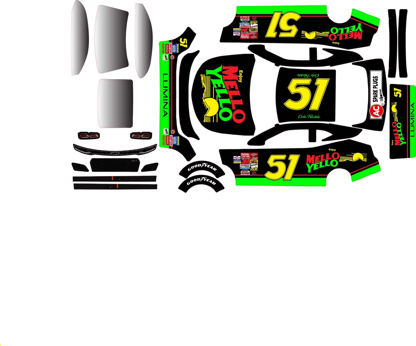 Mello Yello Days of Thunder Themed Losi Nascar Remote Control Car Wrap With Glos