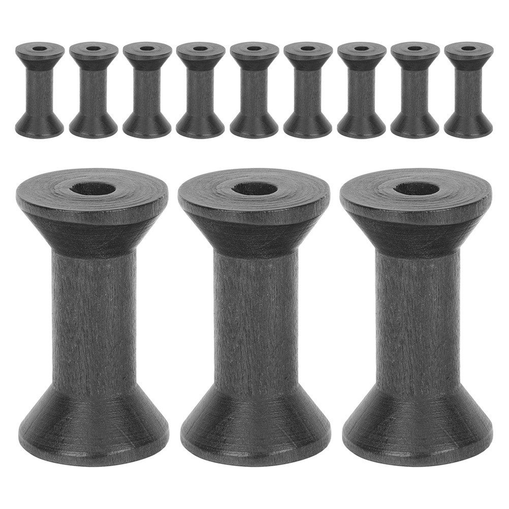 15 Pcs Knitting Yarn Holder Empty Thread Spool Wood Ribbon Spools