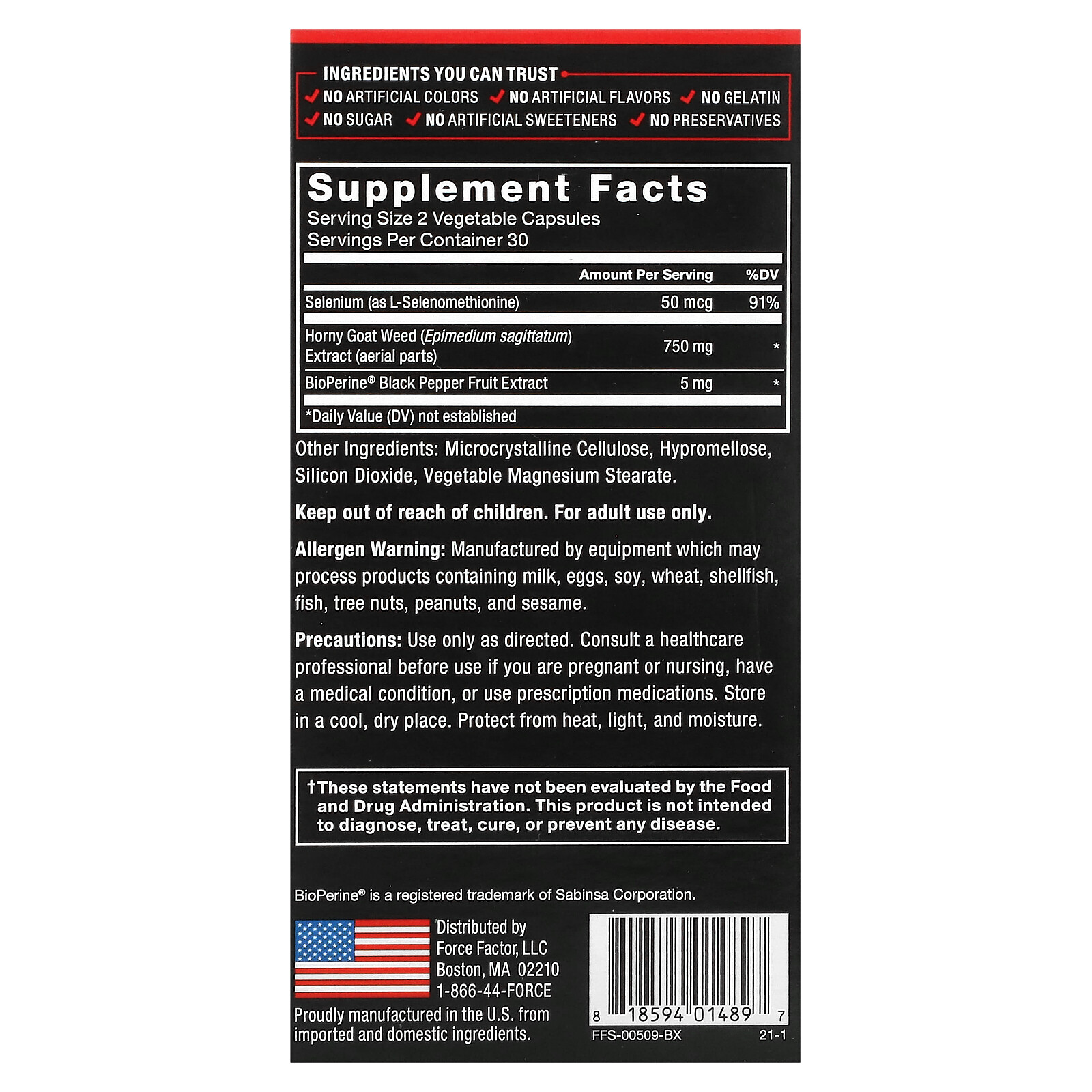 Fundamentals, Horny Goat Weed, 60 Capsules