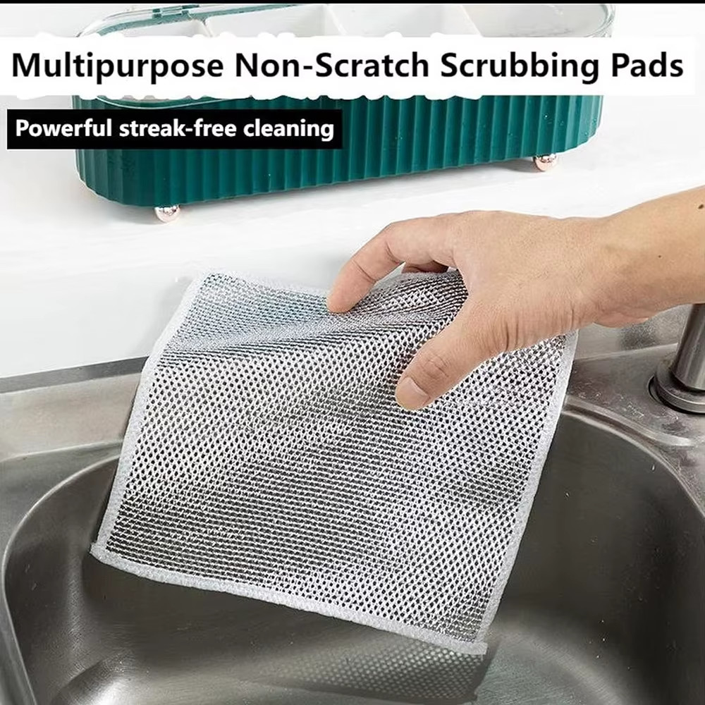 6 Pcs Multifunctional Non-Scratch Wire Dish Cloth Mesh Knit Cleaning Cloth