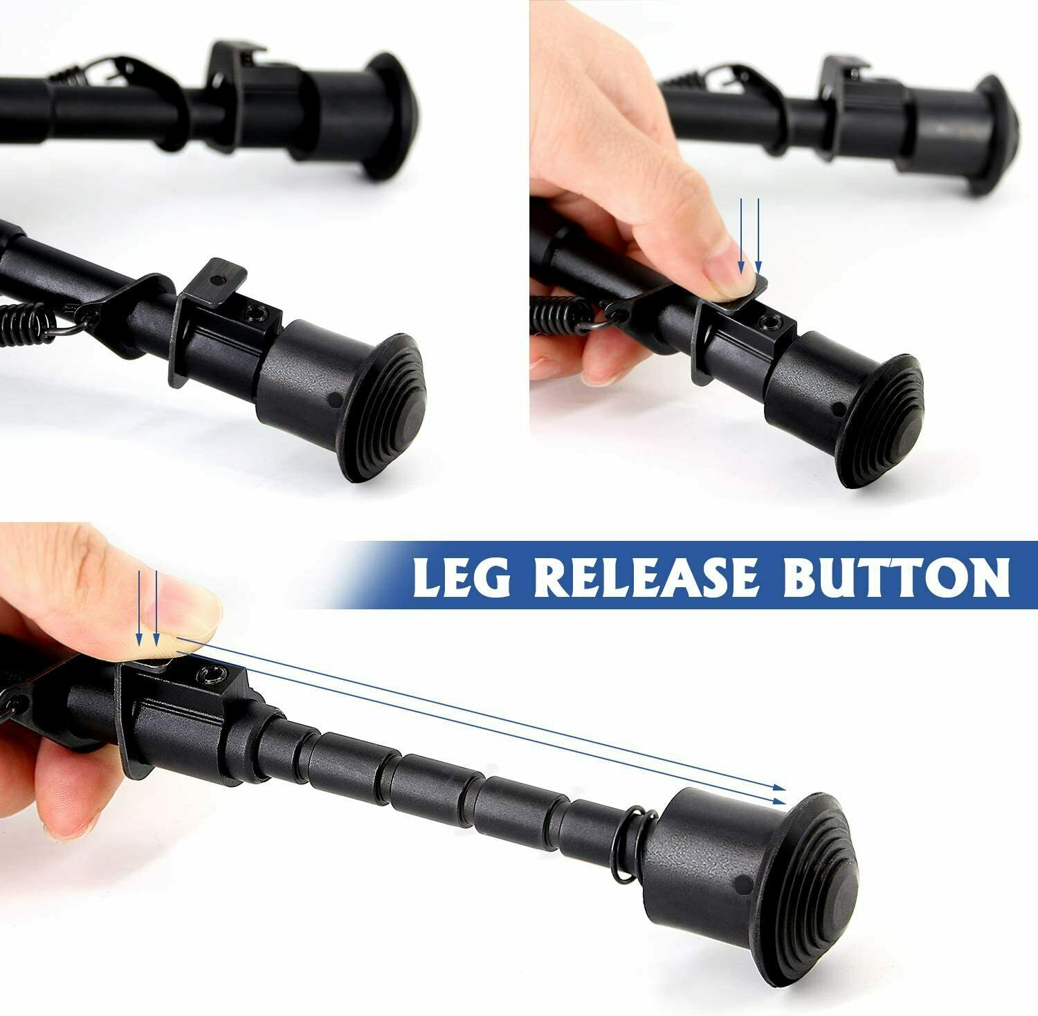 9-13'' Hunting Rifle Alloy Bipod Spring Return with Picatinny Rail Mount Adapter